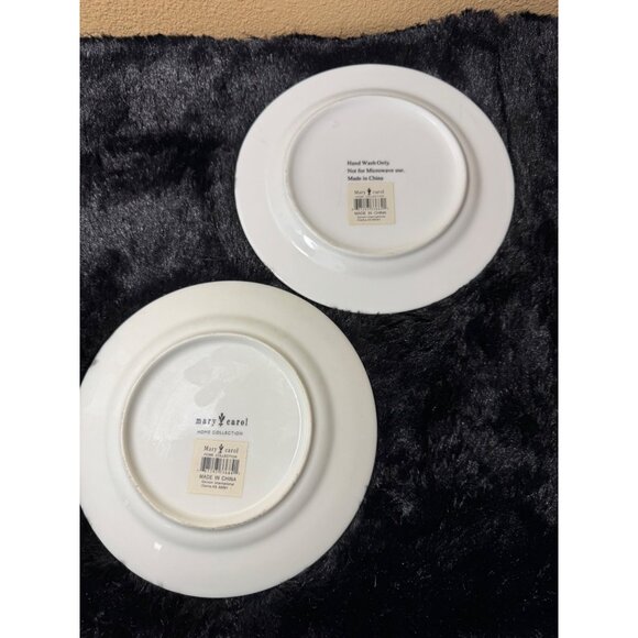 Mary Carol Home Collection Black White Birds & Bees Plates 7 1/2" Set of 2 - Picture 2 of 8